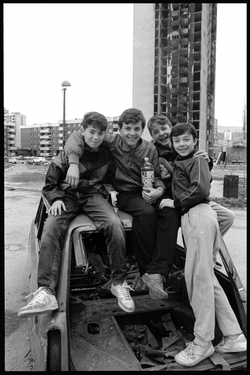 From left to right: Eldin Darman Selvedin Drakovac Ervin Nadarevic Nermin Subašić (RIP) February 1995 Hrasno, Trg Heroja | Sarajevo | Bosnia and Herzegovina