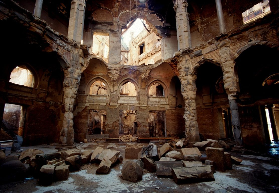 Vijećnica, the old Library, is the symbol of the siege and destruction of Sarajevo. Sarajevo, Bosnia and Herzegovina, 1994