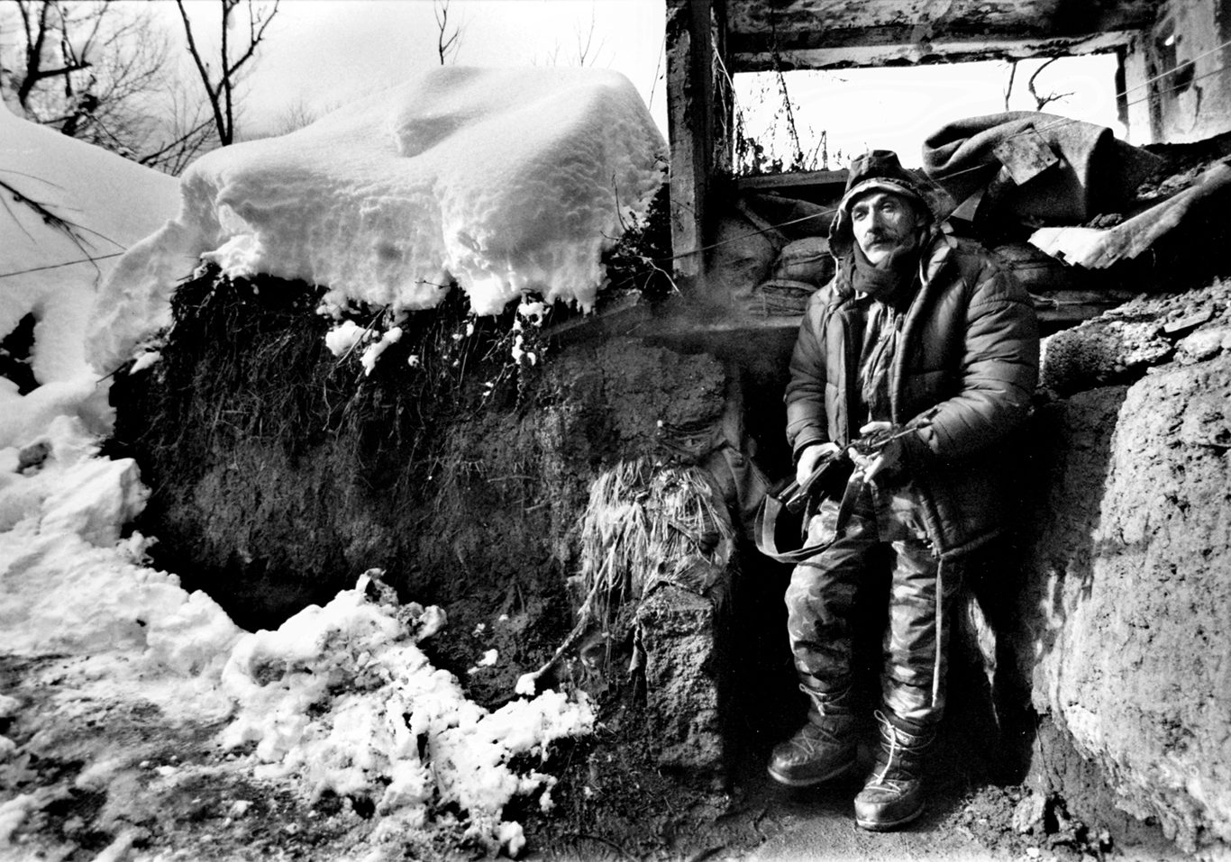 Dobrinja district. Front line near the airport. Sarajevo, Bosnia and Herzegovina, 1994