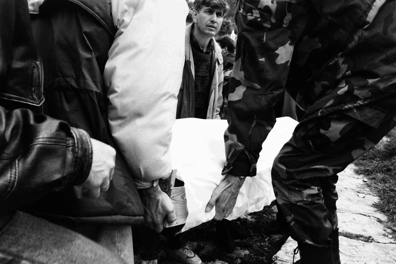 Funeral of a sixteen year old Amel Hodzic who was killed by a Serb sniper while playing tennis with his friend. 6 May 1995, Martyrs' Cemetery Kovači - Sarajevo, Bosnia and Herzegovina