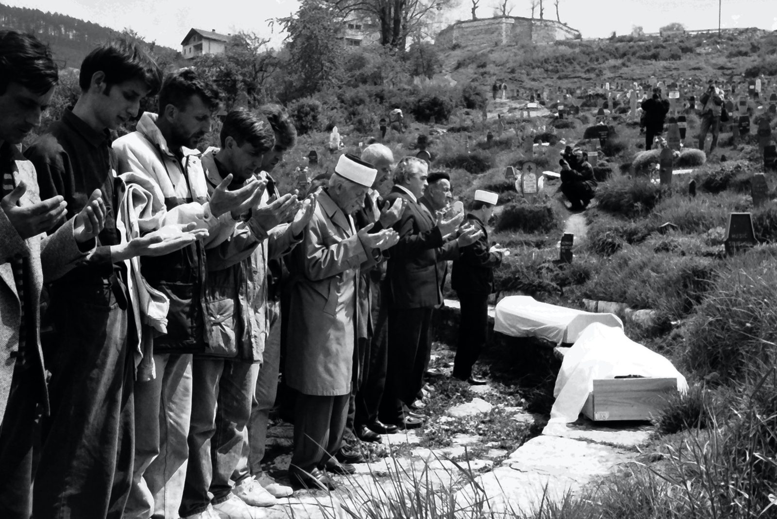 Funeral of a sixteen year old Amel Hodzic who was killed by a Serb sniper while playing tennis with his friend. 6 May 1995, Martyrs' Cemetery Kovači - Sarajevo, Bosnia and Herzegovina