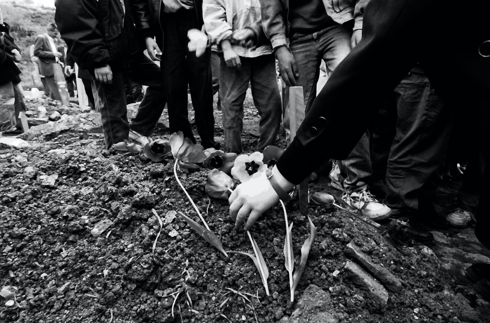 Funeral of a sixteen year old Amel Hodzic who was killed by a Serb sniper while playing tennis with his friend. 6 May 1995, Martyrs' Cemetery Kovači - Sarajevo, Bosnia and Herzegovina