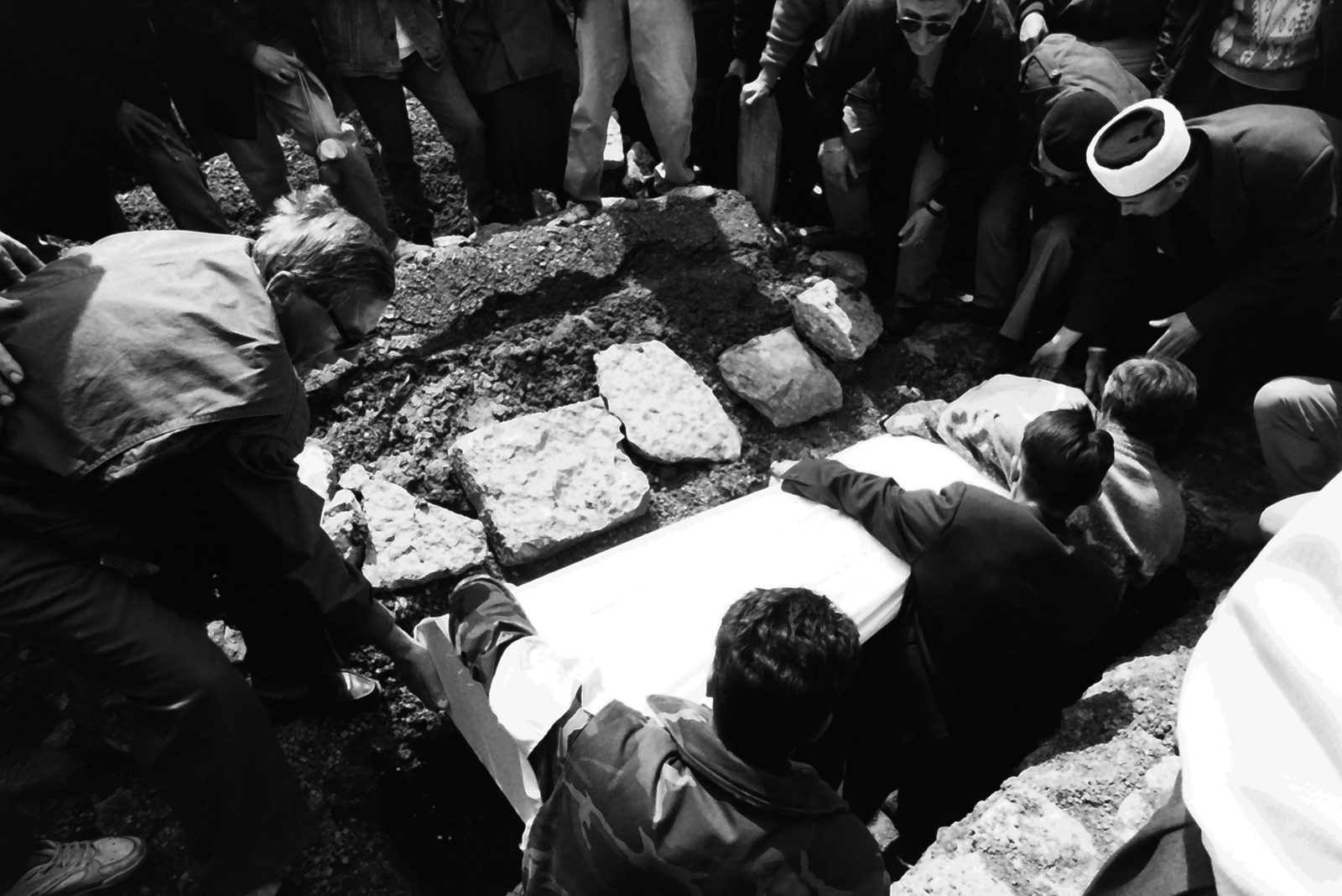 Funeral of a sixteen year old Amel Hodzic who was killed by a Serb sniper while playing tennis with his friend. 6 May 1995, Martyrs' Cemetery Kovači - Sarajevo, Bosnia and Herzegovina