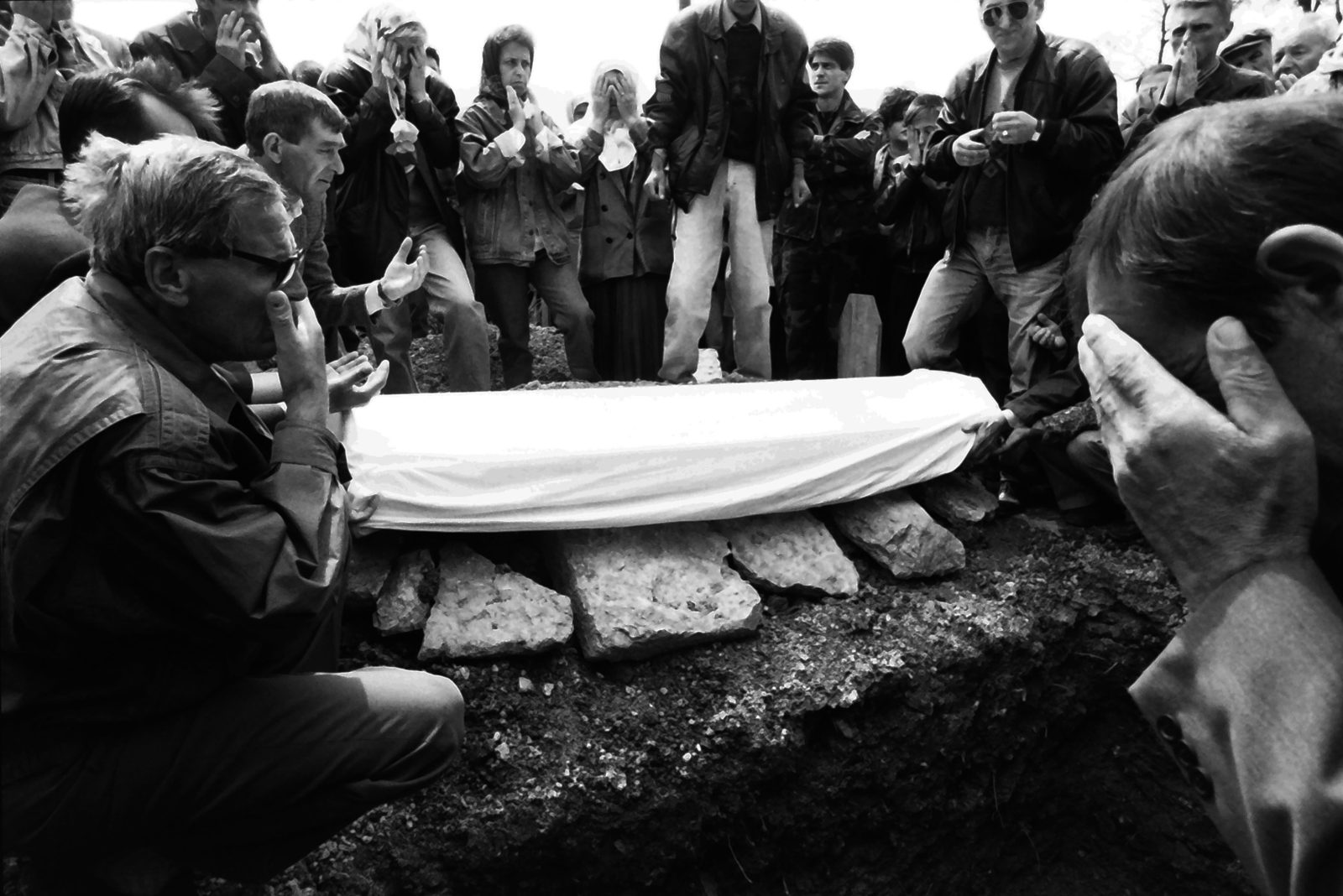 Funeral of a sixteen year old Amel Hodzic who was killed by a Serb sniper while playing tennis with his friend. 6 May 1995, Martyrs' Cemetery Kovači - Sarajevo, Bosnia and Herzegovina