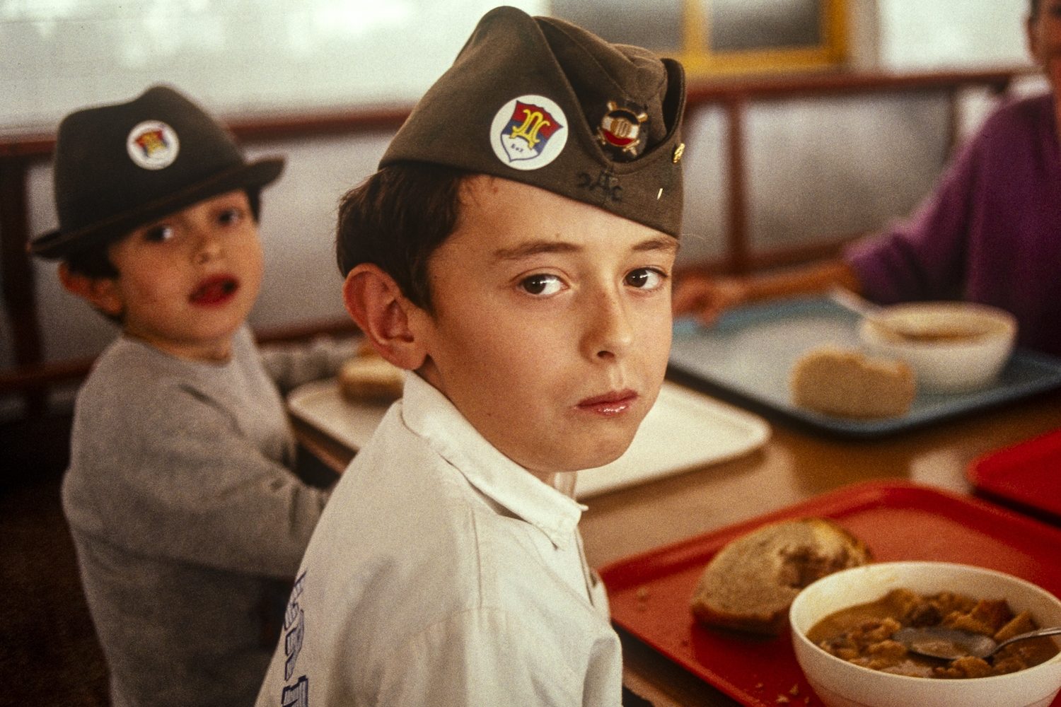 Displaced children staying at Bosnian Serb's Lukavica barracks, Sarajevo, September 1992
