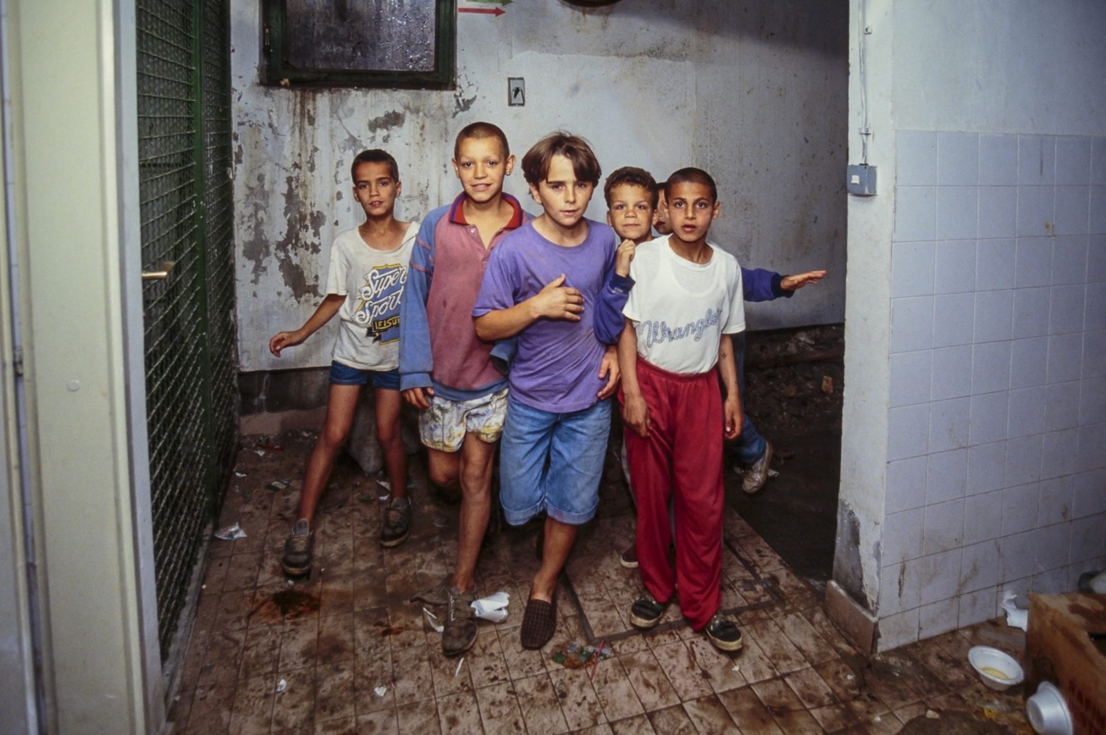 A group of Bosnian children, play in a basement shelter. 27 Jul 1992, Sarajevo, Bosnia and Herzegovina