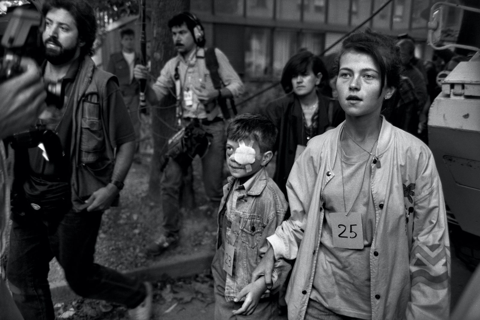 At the age of 11 , Edhem Dedovic was badly wounded in a mortar attack on his neighbourhood of Sarajevo in which he lost his left eye. He was one of a group of wounded children to be evacuated abroard for treatment by the UN. He was accompanied by his Sister Alisa and Mother Alija to Sweden and the UK.