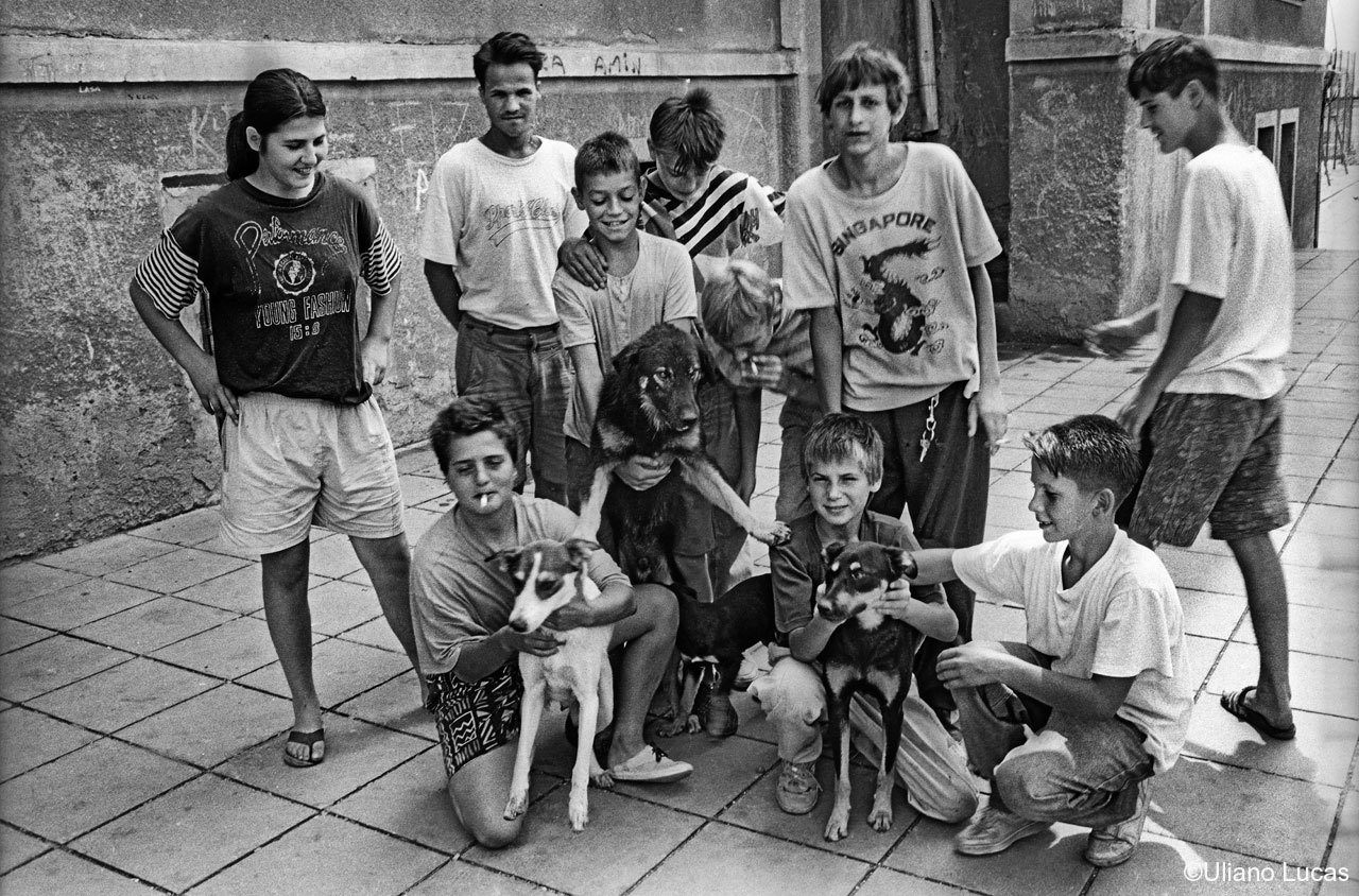 In front of the orphanage, Sarajevo, August 1993