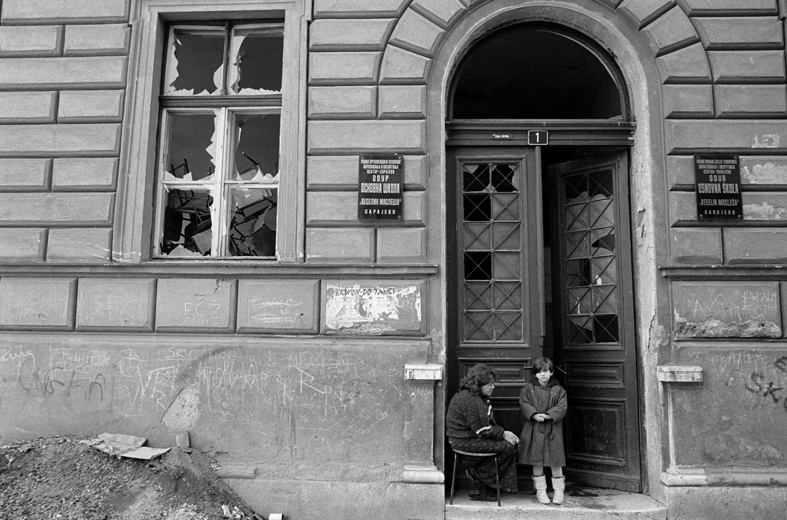 Primary school Vaselin Maslesa, March 1993, Sarajevo.