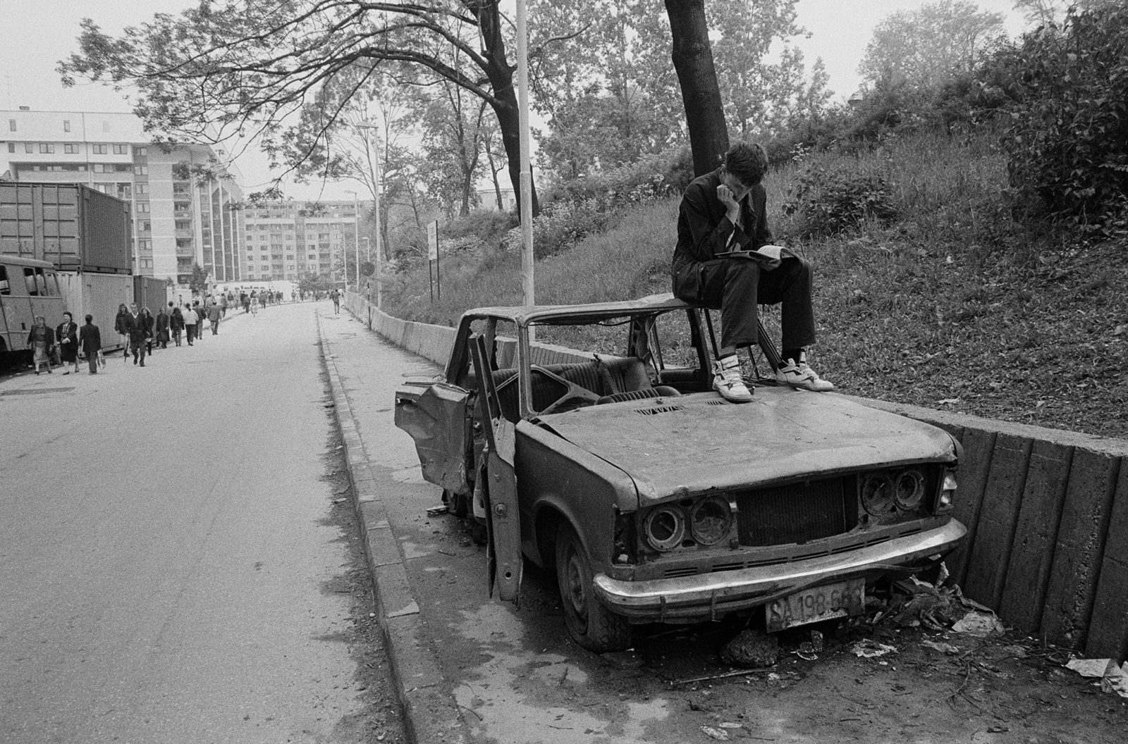 May 1993, in front of the French Hospital, Sarajevo.